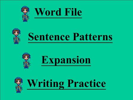 Word File Sentence Patterns Expansion Writing Practice.