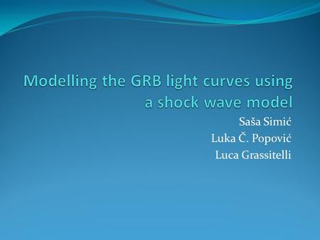 Modelling the GRB light curves using a shock wave model