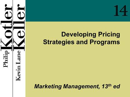 Developing Pricing Strategies and Programs