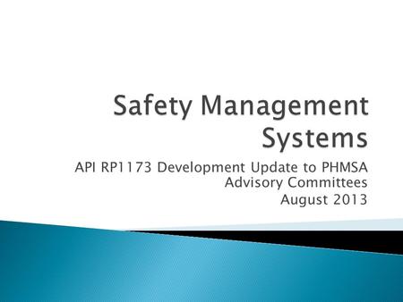 Safety Management Systems