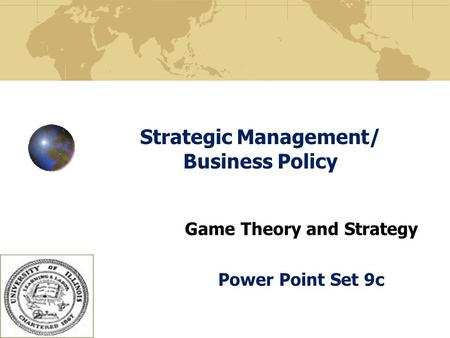 Strategic Management/ Business Policy