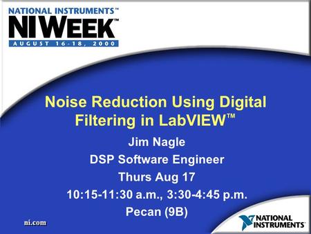 Noise Reduction Using Digital Filtering in LabVIEW™