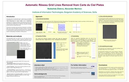 Introduction The réseau grid of 27 horizontal and 27 vertical lines was originally superimposed over Carte du Ciel (CdC) plates to assist the process of.