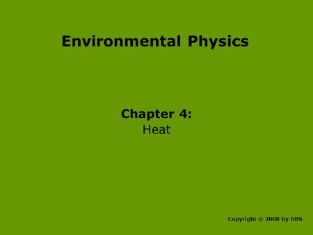 Environmental Physics