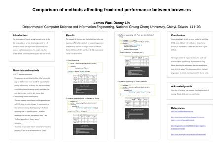 Introduction The performance of web is getting important due to the fact that more and more services have been presented by web interfaces recently. Our.