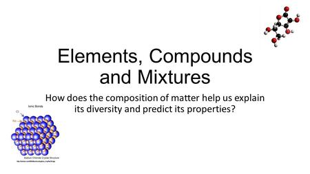 Elements, Compounds and Mixtures