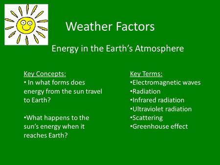 Energy in the Earth’s Atmosphere