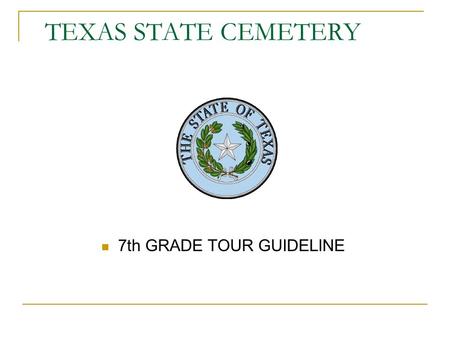 7th GRADE TOUR GUIDELINE