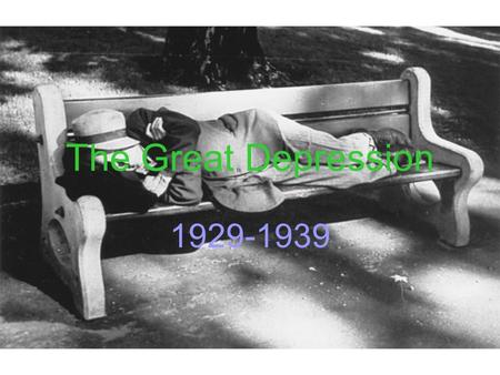 The Great Depression 1929-1939. Causes of the Great Depression Like WWI, there is the one event that sparked the Depression but there were also underlying.