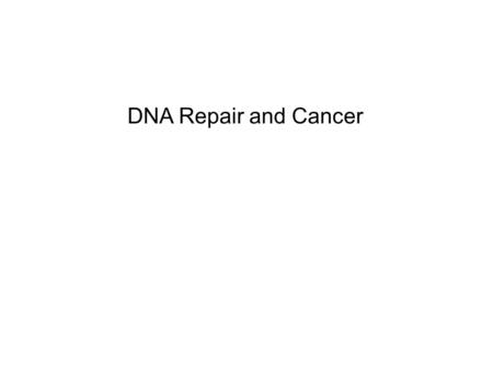 DNA Repair and Cancer. Genome Instability Science, 26 July 2002, p. 544.