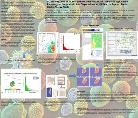 GC21B-0953 Use of MODIS Satellite Data to Evaluate Juniperus spp. Pollen Phenology to Support a Pollen Dispersal Model, PREAM, to Support Public Health.