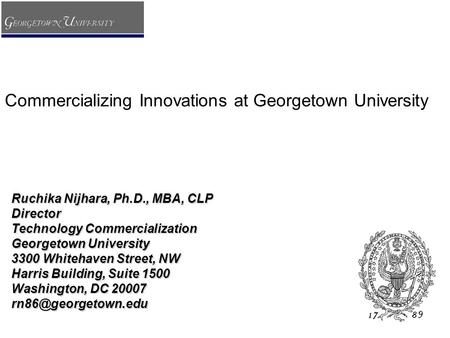 Commercializing Innovations at Georgetown University