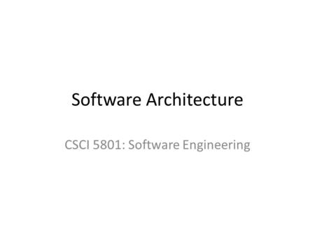 Software Architecture