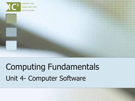 Computing Fundamentals