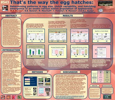 M.A. Barnes 1, B.B. Boland 1, M. Meerhoff 2, C. Folsaba 2, N. Mazzeo 2, and R.L. Burks 1 That’s the way the egg hatches: Determining patterns in egg size,