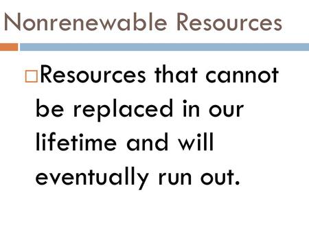 Nonrenewable Resources