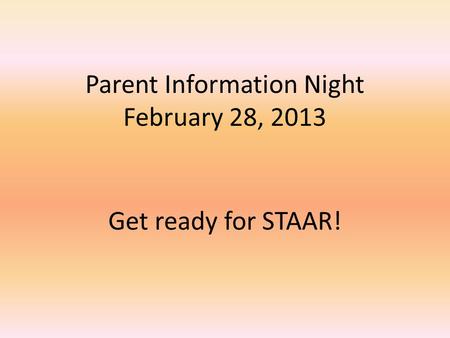 Parent Information Night