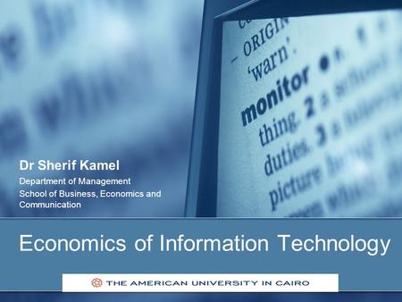 Economics of Information Technology