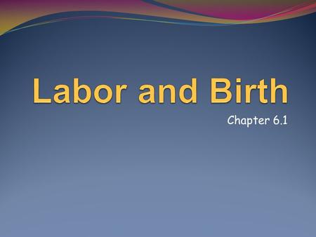 Labor and Birth Chapter 6.1.