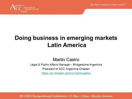 Doing business in emerging markets Latin America