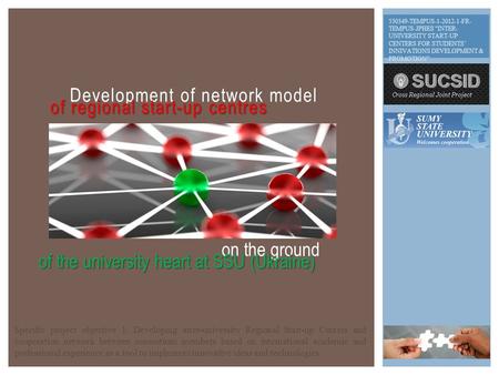 On the ground 530349-TEMPUS-1-2012-1-FR- TEMPUS-JPHES “INTER- UNIVERSITY START-UP CENTERS FOR STUDENTS’ INNIVATIONS DEVELOPMENT & PROMOTION” Development.
