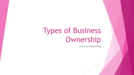 Types of Business Ownership