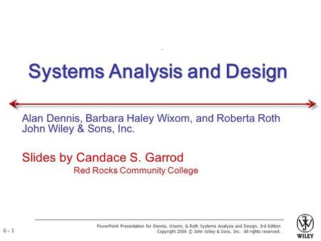 Systems Analysis and Design