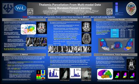 Thalamic Parcellation From Multi-modal Data Using Random Forest Learning Joshua V. Stough Chuyang Ye a, Sarah Ying b, Jerry L. Prince a 1. Motivation 2.3.