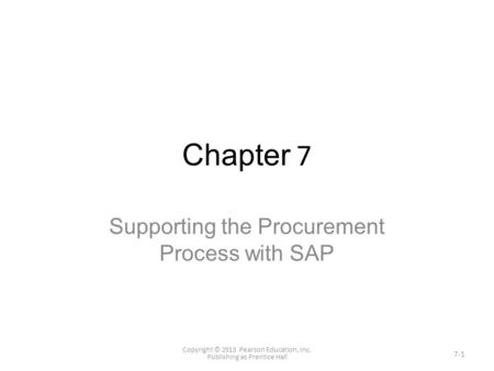 Supporting the Procurement Process with SAP