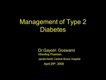 Management of Type 2 Diabetes