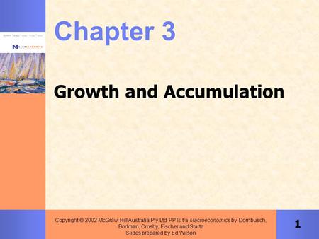 1 Copyright  2002 McGraw-Hill Australia Pty Ltd PPTs t/a Macroeconomics by Dornbusch, Bodman, Crosby, Fischer and Startz Slides prepared by Ed Wilson.