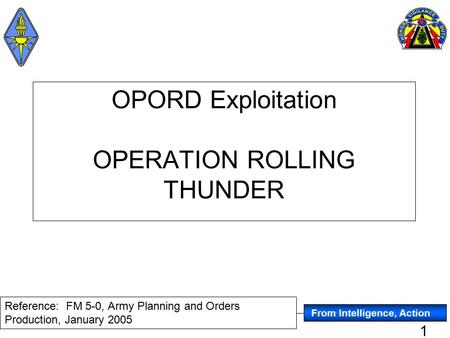 OPORD Exploitation OPERATION ROLLING THUNDER