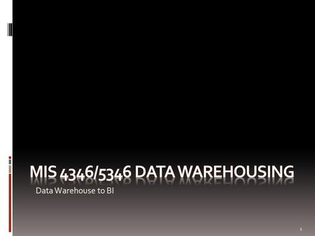 Data Warehouse to BI 1. Agenda  Review  Preparing the DW for Analysis  Microsoft BI Platform Overview  Building a Cube in SSAS 2.