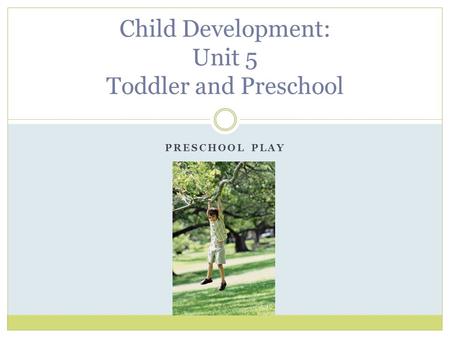 Child Development: Unit 5 Toddler and Preschool