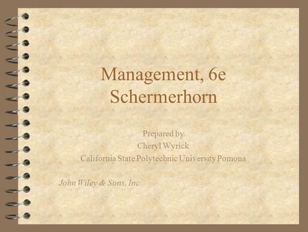 Management, 6e Schermerhorn