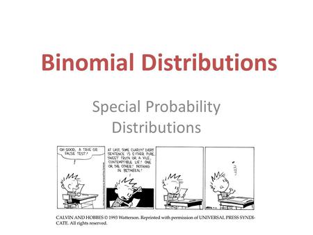 Binomial Distributions