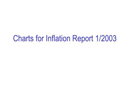 Charts for Inflation Report 1/2003. 30%50%70%90% Chart 1 Consumer price inflation 1). Projection and uncertainty based on a sight deposit rate of 5 ½.