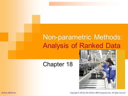 Non-parametric Methods: Analysis of Ranked Data