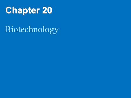 Chapter 20 Biotechnology. Copyright © 2008 Pearson Education Inc., publishing as Pearson Benjamin Cummings Overview: The DNA Toolbox Sequencing of the.