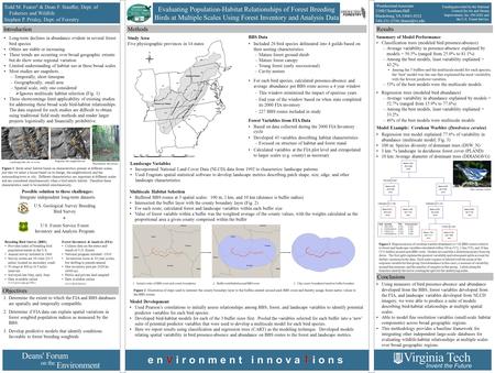 Introduction Evaluating Population-Habitat Relationships of Forest Breeding Birds at Multiple Scales Using Forest Inventory and Analysis Data Todd M. Fearer.