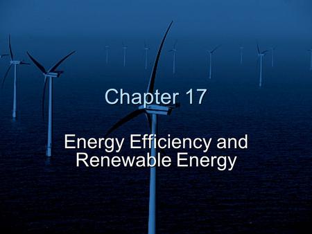 Energy Efficiency and Renewable Energy