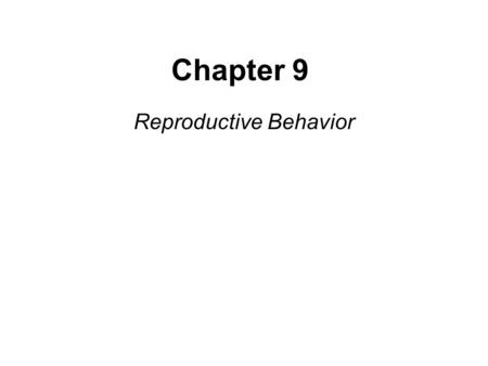 Reproductive Behavior