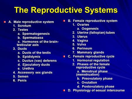 The Reproductive Systems