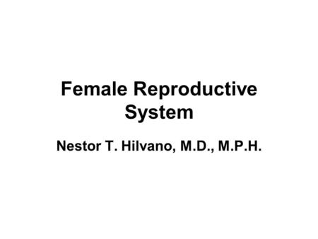 Female Reproductive System