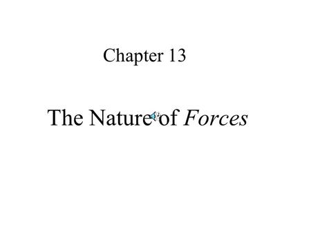 Chapter 13 The Nature of Forces.