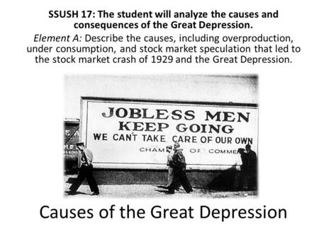 Causes of the Great Depression