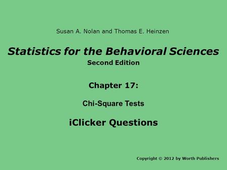 Statistics for the Behavioral Sciences