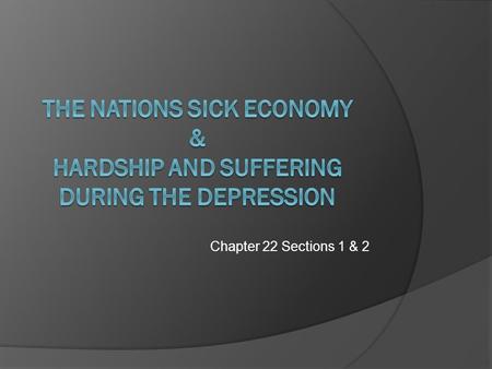 Chapter 22 Sections 1 & 2. Industry  Key industries barely made a profit (i.e. railroads, textile, steel)  Some lost business to foreign competition.