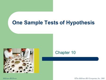 One Sample Tests of Hypothesis