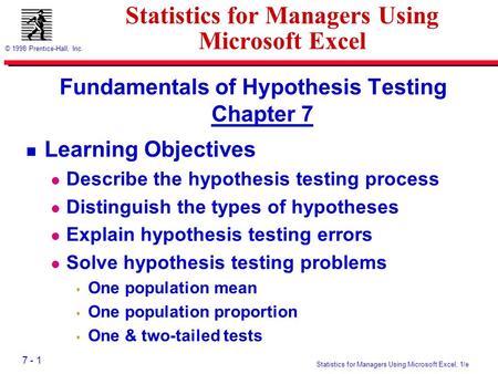 Statistics for Managers Using Microsoft Excel